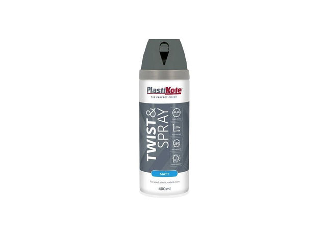 Plastikote Twist & Spray Matt 400ml Blue Steel PlastiKote - RockBottom Nothampton
