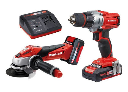 Einhell TE-TK 18 Li Drill & Grinder Kit 18V 1 x 1.5Ah & 1 x 3.0Ah Li-ion Einhell - RockBottom Northamptin
