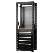 Bunker 13 Piece Modular Storage Combo 2 Tier Racking with Hardwood Shelving, Pegboard and Floor Cabinet, 750mm Draper - Town Tools