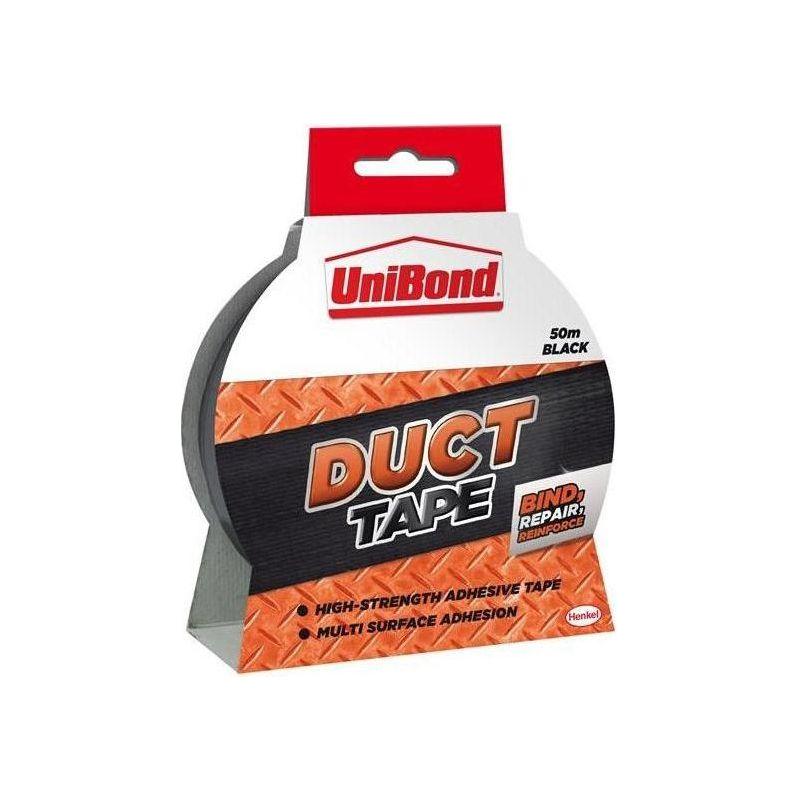 Unibond DIY Duct Tape Black 50mm x 50m UniBond - RockBottom Northampton