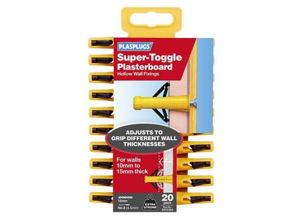 Plasplugs Super Toggle Fixings Pack 20 Plasplugs - RockBottom Nothampton