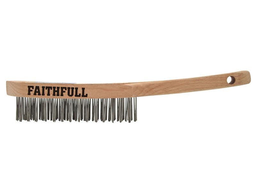 Faithfull Heavy-Duty Stainless Steel Scratch Brush, 3 Row Faithfull - RockBottom Northampton
