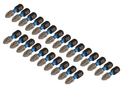Draper Expert PZ-Type Impact Screwdriver Bits, No.2 x 25mm, 1/4" Hex (Pack of 25 Draper - Town Tools 