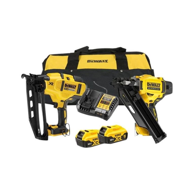 Dewalt Power Tools DCK246P2 XR Nailer Kit 18V 2 x 5.0Ah Li-ion DeWALT Power Tools - RockBottom Northampton