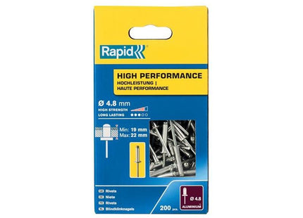 Rapid High Performance Rivets 4.8 x 25mm (Box 200) Rapid - RockBottom Nothampton