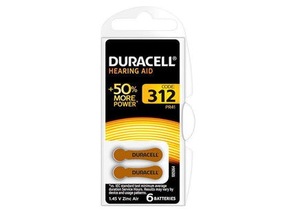 Duracell Specialty Hearing Aid Batteries Size 312 (6 Pack) Duracell - RockBottom Northampton
