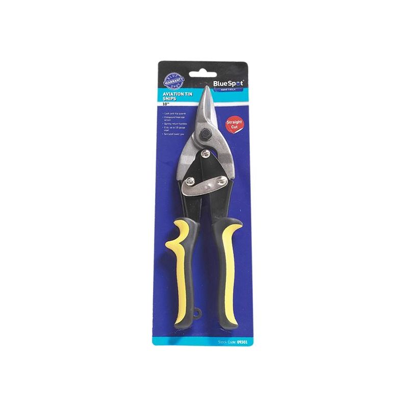 Bluespot Tools Aviation Tin Snips Straight Cut 250mm (10in) BlueSpot Tools - RockBottom Northampton