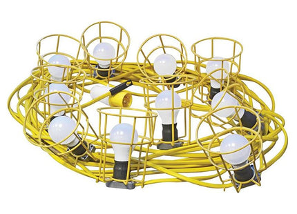 Faithfull Power Plus Festoon Lights Low Energy 10 LED Bulbs 110V 22m Faithfull Power Plus - RockBottom Northampton