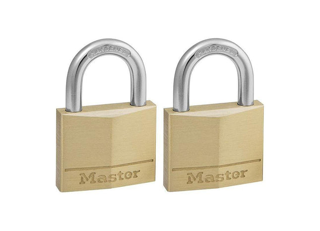 Master Lock Solid Brass 40mm Padlock 4-Pin - Keyed Alike x 2 Master Lock - RockBottom Northampton