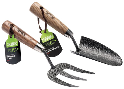 Draper Carbon Steel Heavy Duty Hand Fork and Trowel Set with Ash Handles (2 Piec Draper - Town Tools 