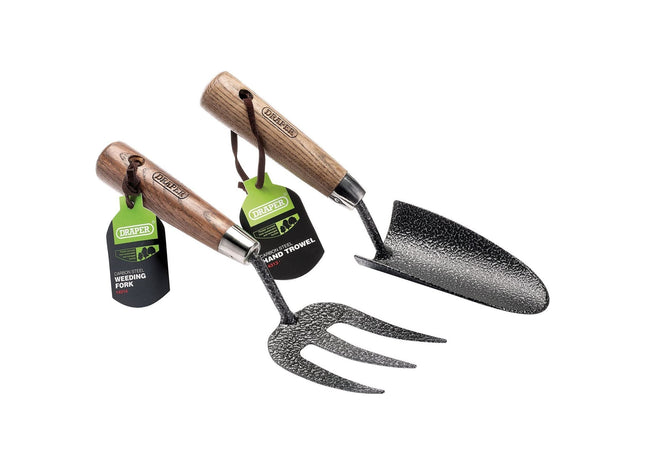 Draper Carbon Steel Heavy Duty Hand Fork and Trowel Set with Ash Handles (2 Piec Draper - Town Tools 