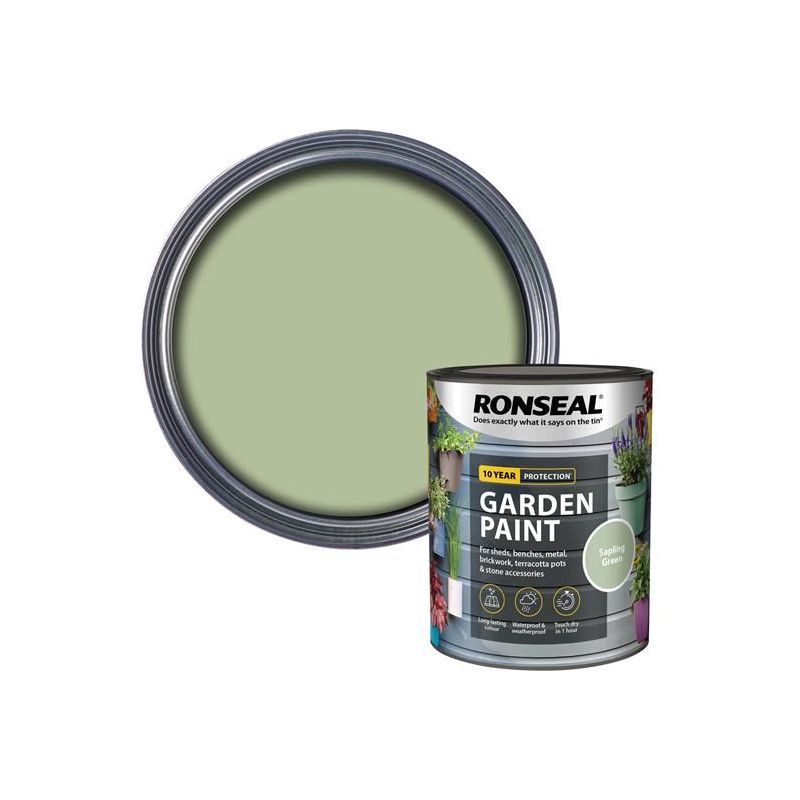 Ronseal Garden Paint Sapling Green 750ml Ronseal - RockBottom Nothampton