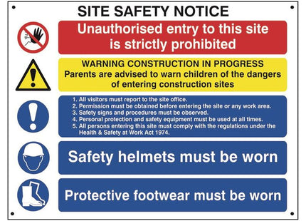 Scan Composite Site Safety Notice - FMX Sign 800 x 600mm Scan - RockBottom Nothampton