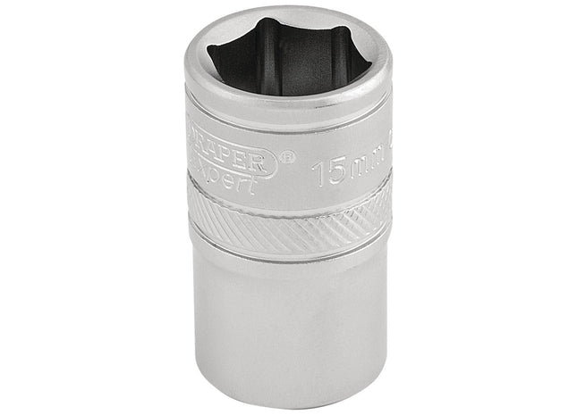 Draper 6 Point Metric Socket, 1/2" Sq. Dr., 15mm 16605 Draper - Town Tools 
