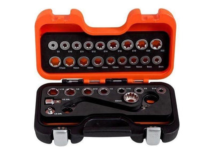 Bahco S Type Ratchet Ring Wrench & Adaptor Set, 29 Piece Bahco - RockBottom Northampton
