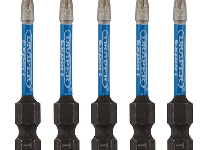 Draper Expert TX-STAR Impact Screwdriver Bits, T10 x 50mm, 1/4" Hex (Pack of 5) Draper - Town Tools 