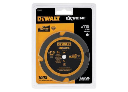 Dewalt Power Tools DT20421 PCD Circular Saw Blade 115 x 9.5mm x 4T DeWALT Power Tools - RockBottom Northampton