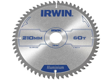 Irwin® Professional Aluminium Circular Saw Blade 210 x 30mm x 60T TCG IRWIN® - RockBottom Northampton