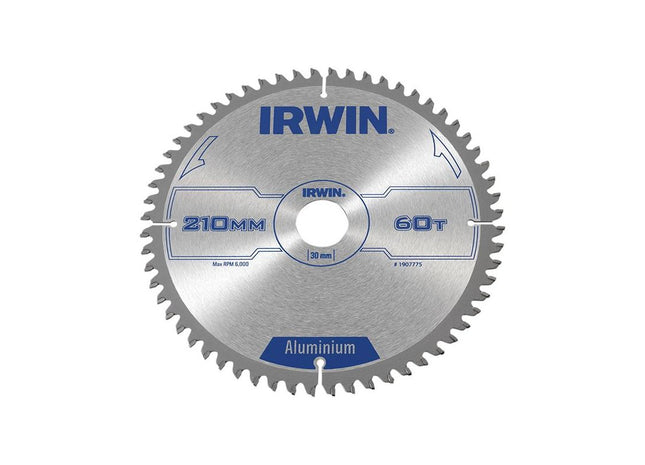 Irwin® Professional Aluminium Circular Saw Blade 210 x 30mm x 60T TCG IRWIN® - RockBottom Northampton