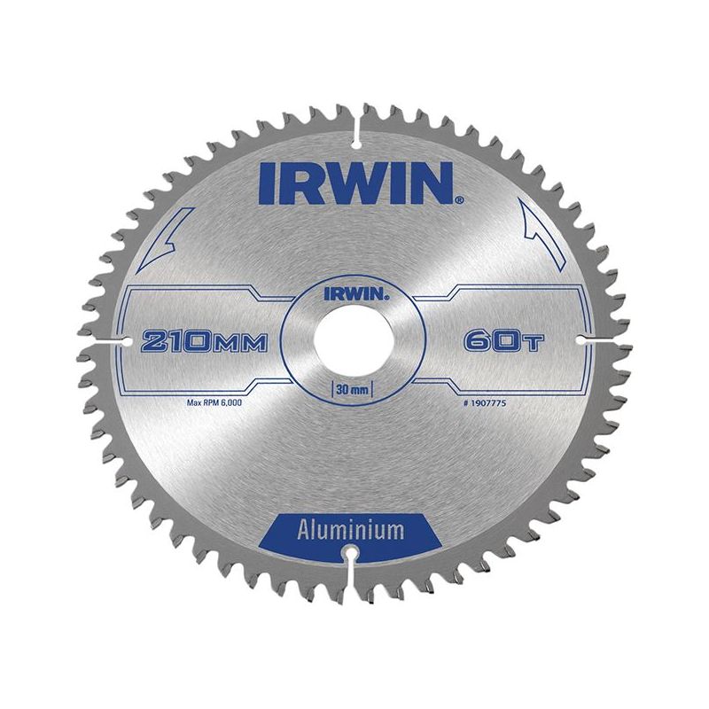 Irwin® Professional Aluminium Circular Saw Blade 210 x 30mm x 60T TCG IRWIN® - RockBottom Northampton