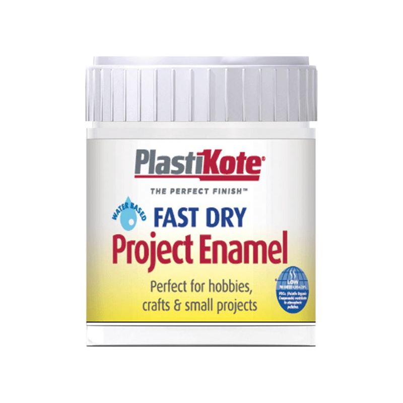 Plastikote Fast Dry Enamel Paint B4 Bottle Gloss White 59ml PlastiKote - RockBottom Nothampton
