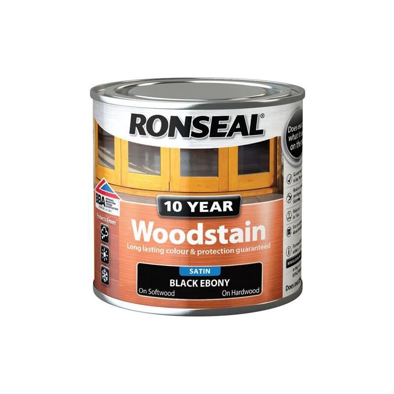 Ronseal 10 Year Woodstain Ebony 250ml Ronseal - RockBottom Nothampton