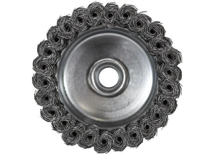 Faithfull Wire Cup Brush Twist Knot 100mm M14x2, 0.50mm Steel Wire Faithfull - RockBottom Northampton