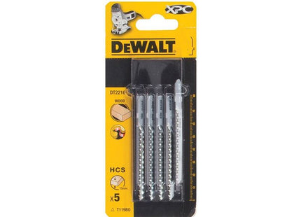 Dewalt Power Tools XPC HCS Wood Jigsaw Blades Pack of 5 T119BO DeWALT Power Tools - RockBottom Northampton