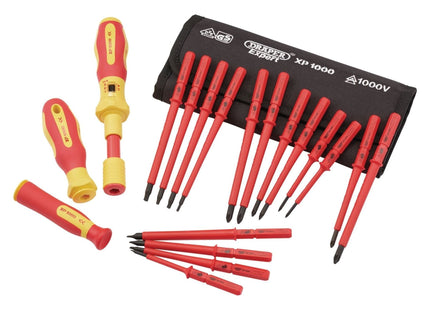 Draper XP1000 VDE Interchangeable Torque Screwdriver Set (19 Piece) 81762 Draper - Town Tools 