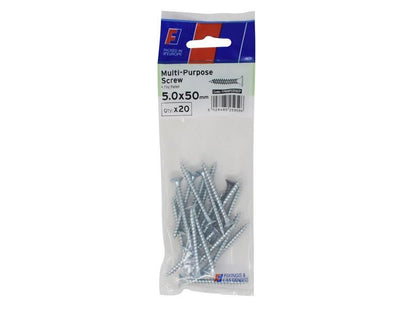 ForgeFix Multi-Purpose Pozi Screw CSK ST ZP 5.0 x 50mm ForgePack 20 ForgeFix - RockBottom Northampton
