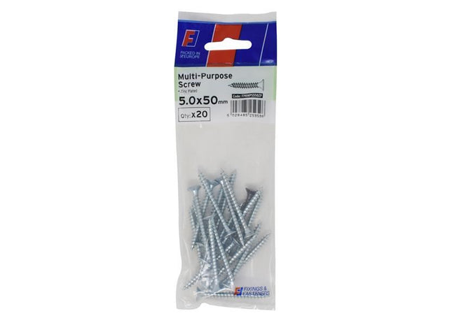 ForgeFix Multi-Purpose Pozi Screw CSK ST ZP 5.0 x 50mm ForgePack 20 ForgeFix - RockBottom Northampton