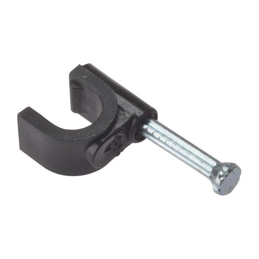 Forgefix Cable Clip Round Coax Black 6-7mm Box 100 ForgeFix - RockBottom Northampton