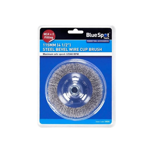 Bluespot Tools Steel Bevel Wire Cup Brush 115mm M14 X 2 BlueSpot Tools - RockBottom Northampton