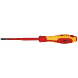 Draper Knipex 98 20 40 SL VDE Insulated Slotted Screwdriver, 4.0 x 100mm - Slim Draper - Town Tools