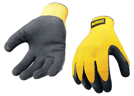 Dewalt Power Tools Yellow Knit Back Latex Gloves - Large DeWALT Power Tools - RockBottom Northampton