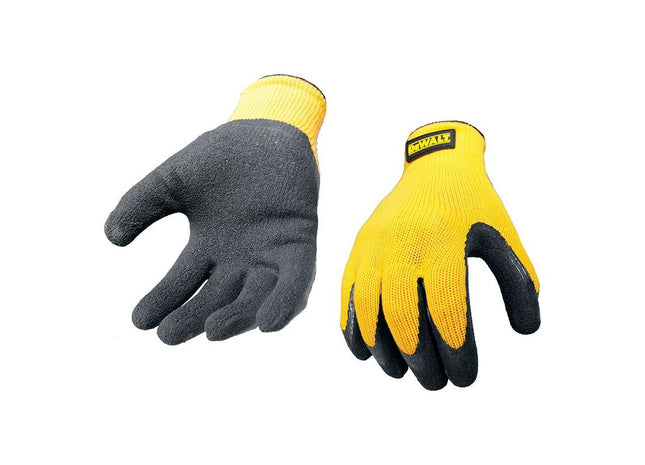 Dewalt Power Tools Yellow Knit Back Latex Gloves - Large DeWALT Power Tools - RockBottom Northampton
