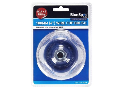Bluespot Tools Steel Wire Cup Brush 100mm M14 X 2 BlueSpot Tools - RockBottom Northampton