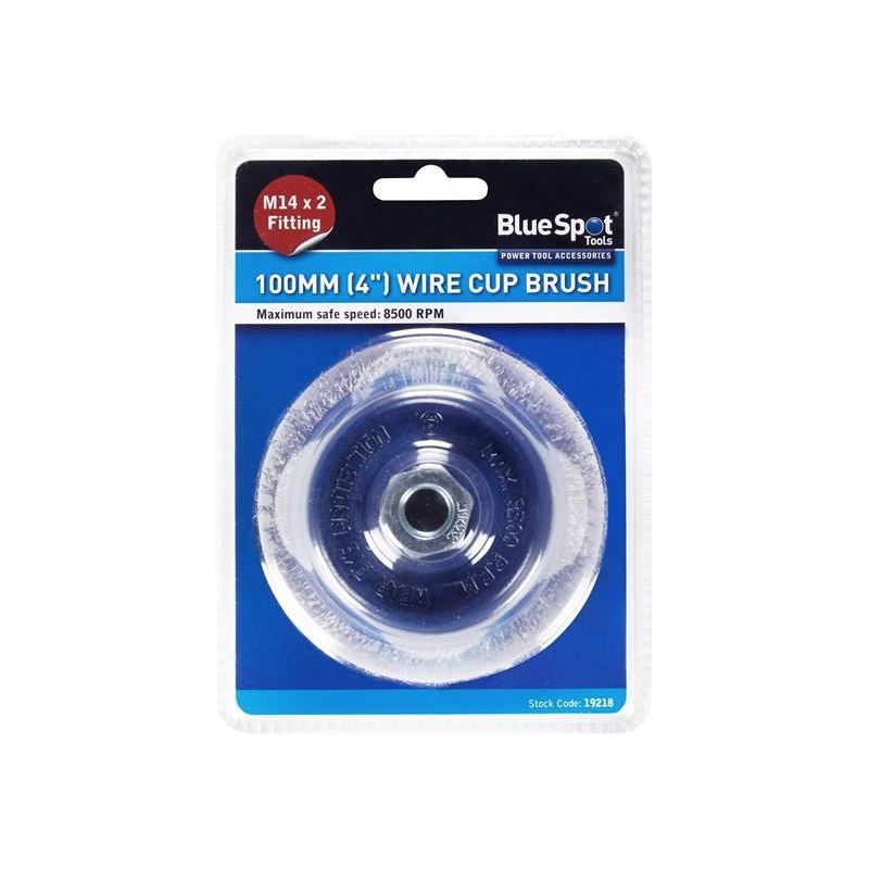 Bluespot Tools Steel Wire Cup Brush 100mm M14 X 2 BlueSpot Tools - RockBottom Northampton