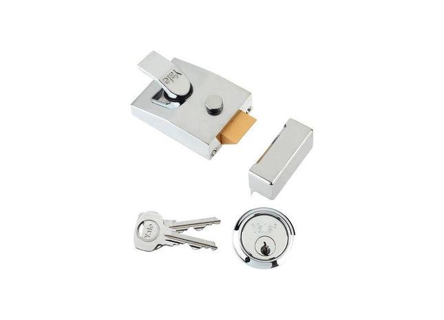 Yale Locks P89 Deadlock Nightlatch 60mm Backset Chrome Finish Visi Yale Locks - RockBottom Northampton