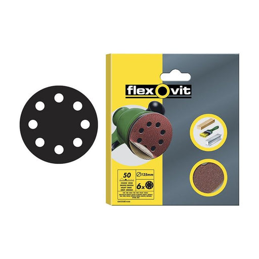 Flexovit Hook & Loop Sanding Disc 125mm Fine 120G (Pack 15) Flexovit - RockBottom Northampton