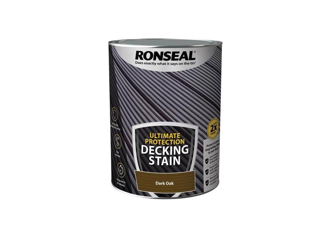 Ronseal Ultimate Protection Decking Stain Dark Oak 5 litre Ronseal - RockBottom Nothampton