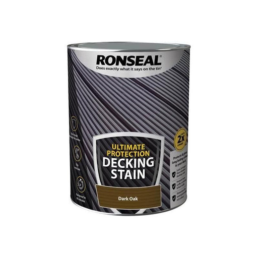 Ronseal Ultimate Protection Decking Stain Dark Oak 5 litre Ronseal - RockBottom Nothampton