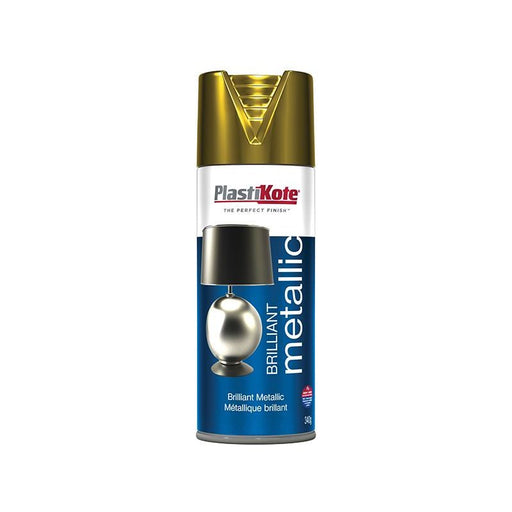 Plastikote Brilliant Metallic Spray Gold 400ml PlastiKote - RockBottom Nothampton
