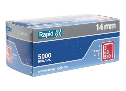Rapid 53/14B 14mm Galvanised Staples (Box 5000) Rapid - RockBottom Nothampton