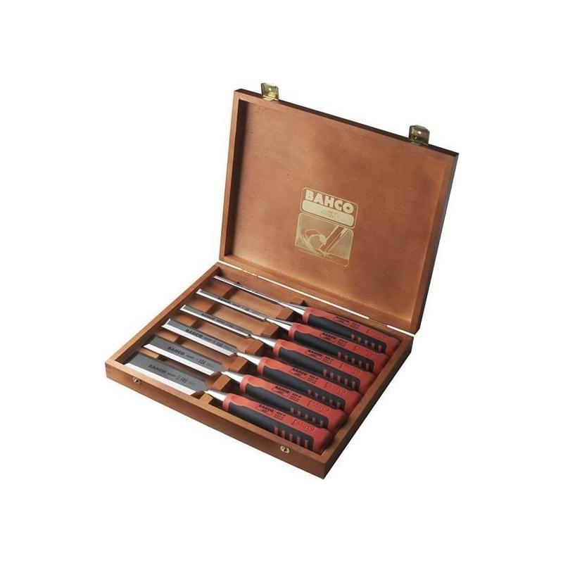 Bahco 424P-S6 Bevel Edge Chisel Set in Wooden Box, 6 Piece Bahco - RockBottom Northampton