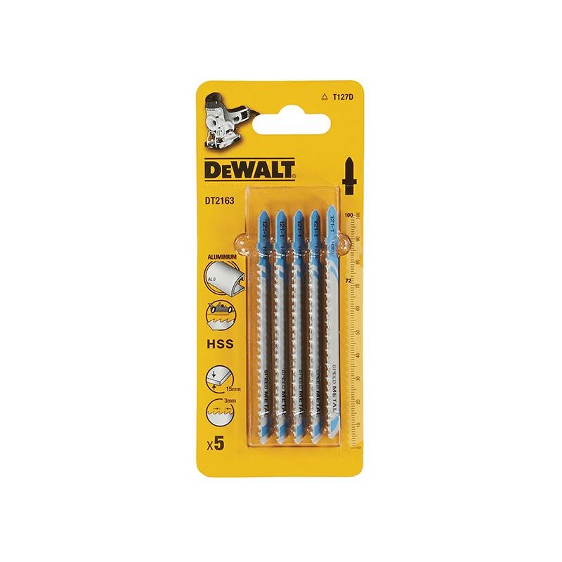 Dewalt Power Tools HSS Metal Cutting Jigsaw Blades Pack of 5 T127D DeWALT Power Tools - RockBottom Northampton