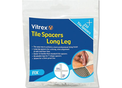 Vitrex Long Leg Spacer 4mm (Pack 250) Vitrex - RockBottom Northampton