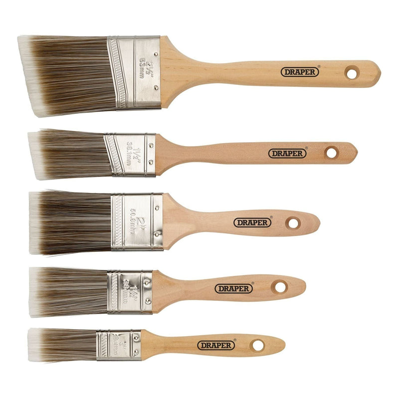 Draper Wood Handle Paint Brush Set (5 Piece) Draper - Town Tools