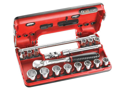 Facom 3/8in Drive 6-Point Detection Box Socket Set, 18 Piece Facom - RockBottom Northampton