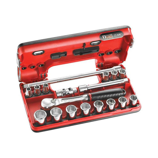 Facom 3/8in Drive 6-Point Detection Box Socket Set, 18 Piece Facom - RockBottom Northampton